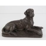 A Heredities cold cast bronze model of a Labrador, 22cm wide.