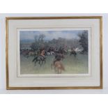 A limited edition hunting print 245 of 500 'Gone Away' by Gilbert Holiday, 32 x 51cm.