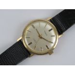A 1980s 9ct gold Rone wristwatch on black strap, hallmarked 375,