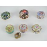 A small quantity of lidded trinket boxes; two by Halcyon Days,