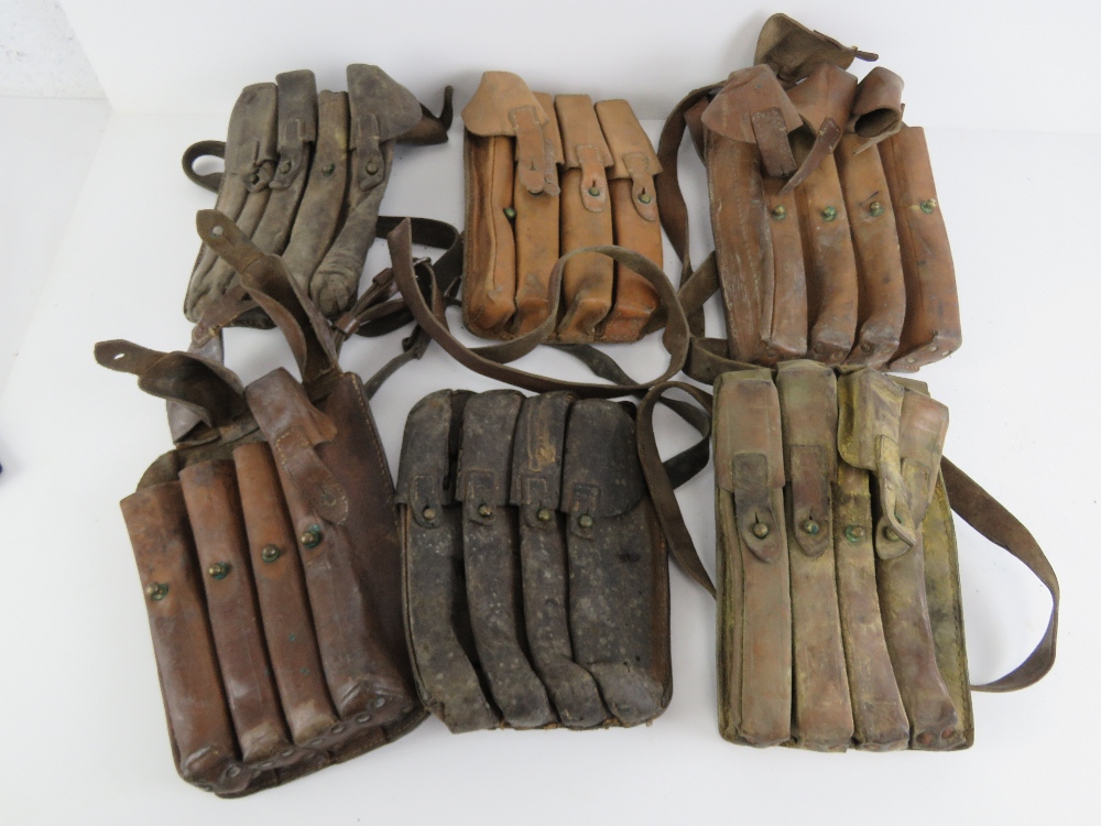 Six M56 SMG leather magazine pouches.