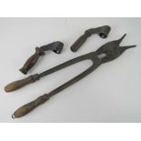 A pair of WWI German wire cutters, toget