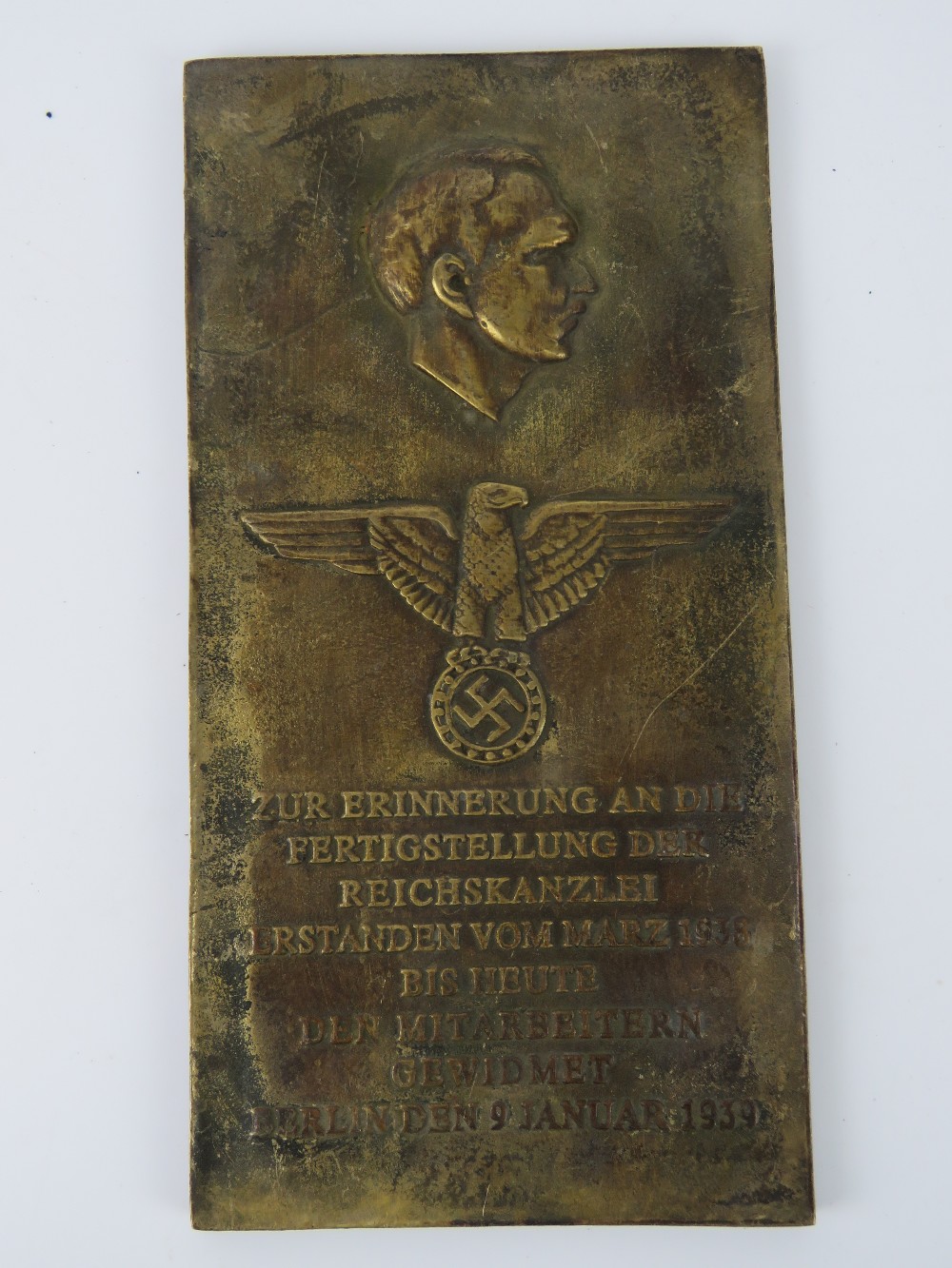 A brass plaque to remember the completio