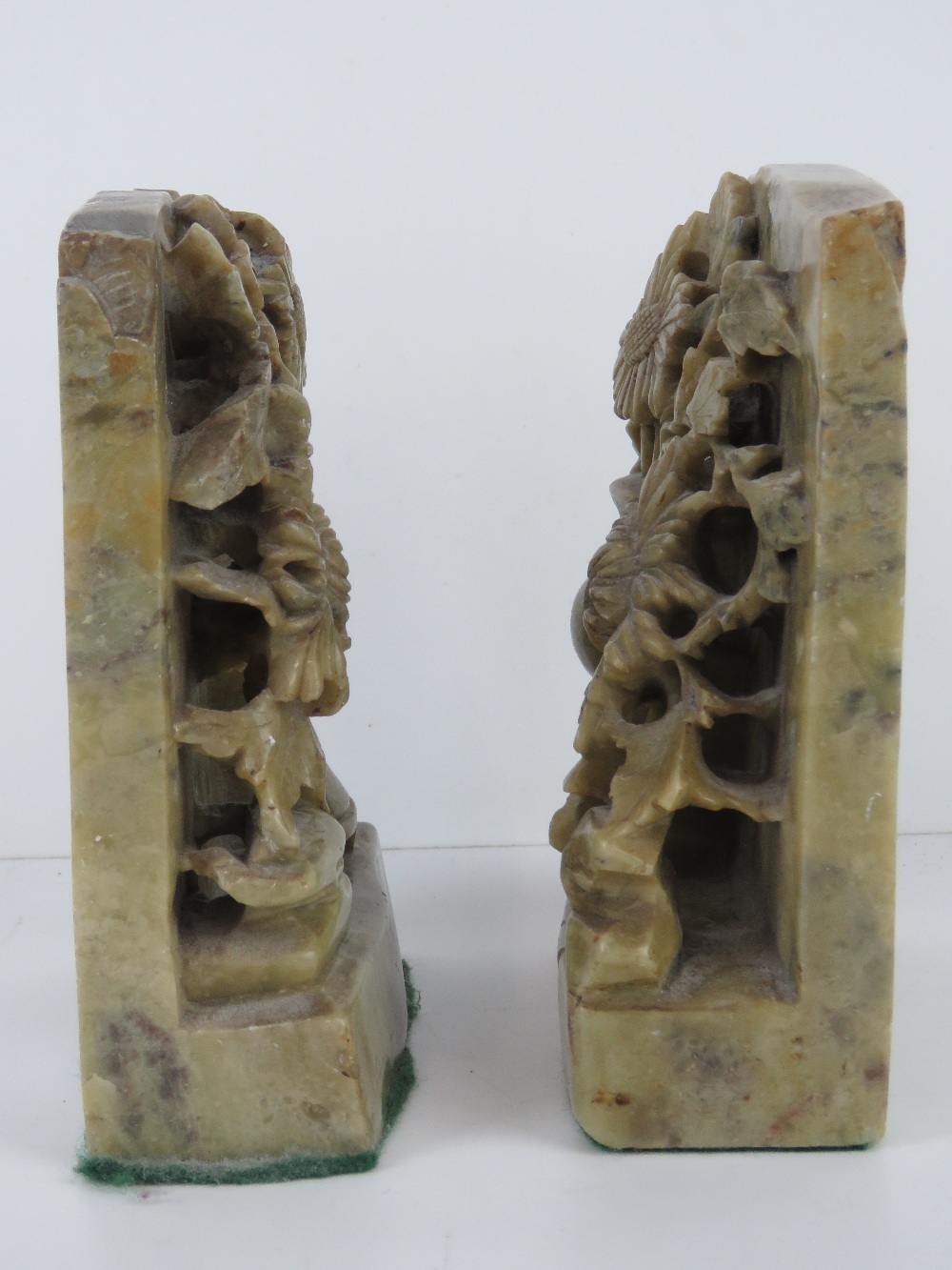 A pair of Oriental carved and pierced so - Image 3 of 3