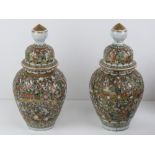 A pair of 19th century lidded ginger jar