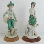An Italian figurine of a lady and an Afg
