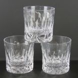 A set of three Tudor Crystal cut glass t