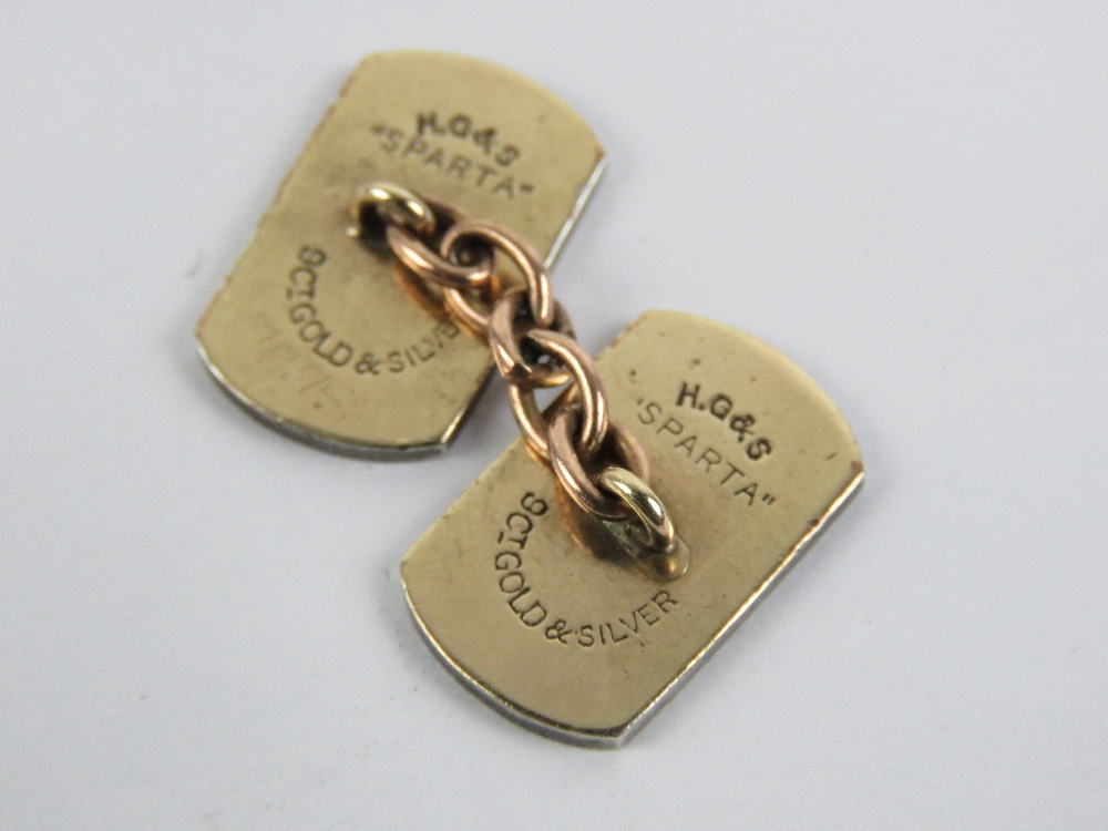 A pair of 9ct gold on silver cufflinks, - Image 2 of 3