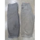 Two pairs of cotton 'Shootin Breeks' gre