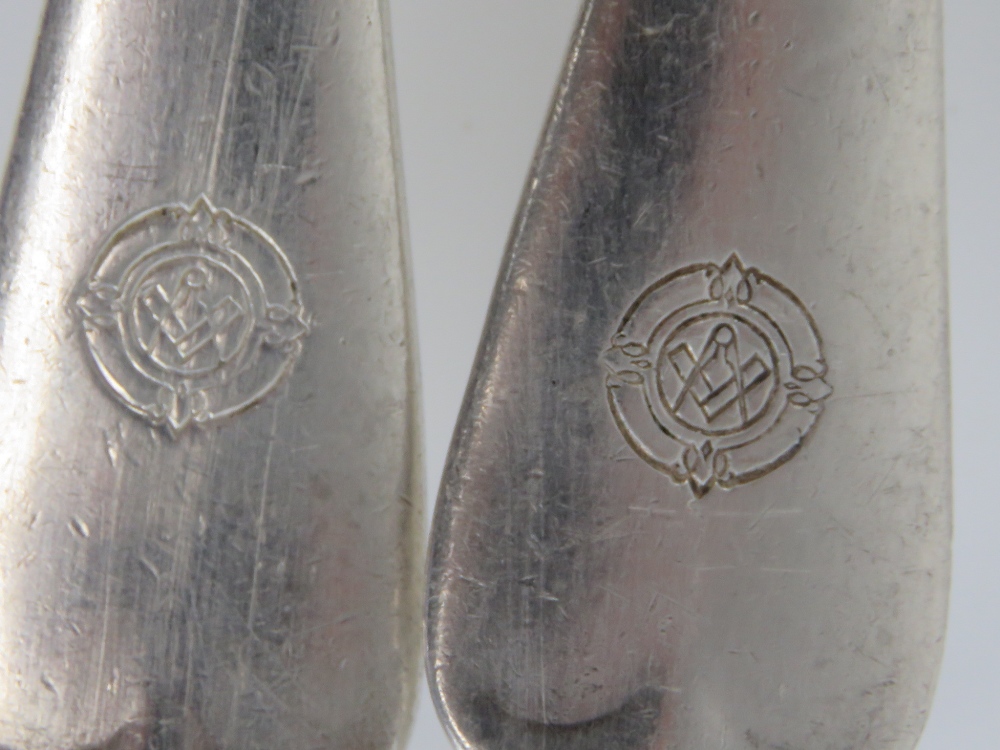Masonic; a pair of silver plated cake se - Image 2 of 3