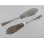 Masonic; a pair of silver plated cake se