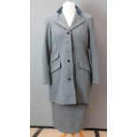 Joan Haxton, Frimble of Ripon; 100% wool ladies tweed jacket and skirt, dry clean only label within.