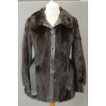 Maxwell Croft London; a vintage leather and fur ladies coat.