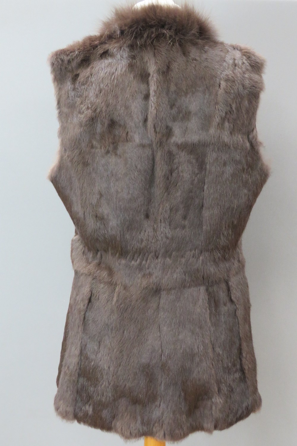 A vintage fur gilet. Approx measurements; 40" chest, 37" waist, 31" length at back inc collar. - Image 2 of 3