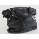 A black leather Patrick Cox tote handbag, 36cm wide.