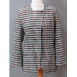 Paul Costello; 100% pure new wool ladies tweed jacket, dry clean only label within, UK size 14.