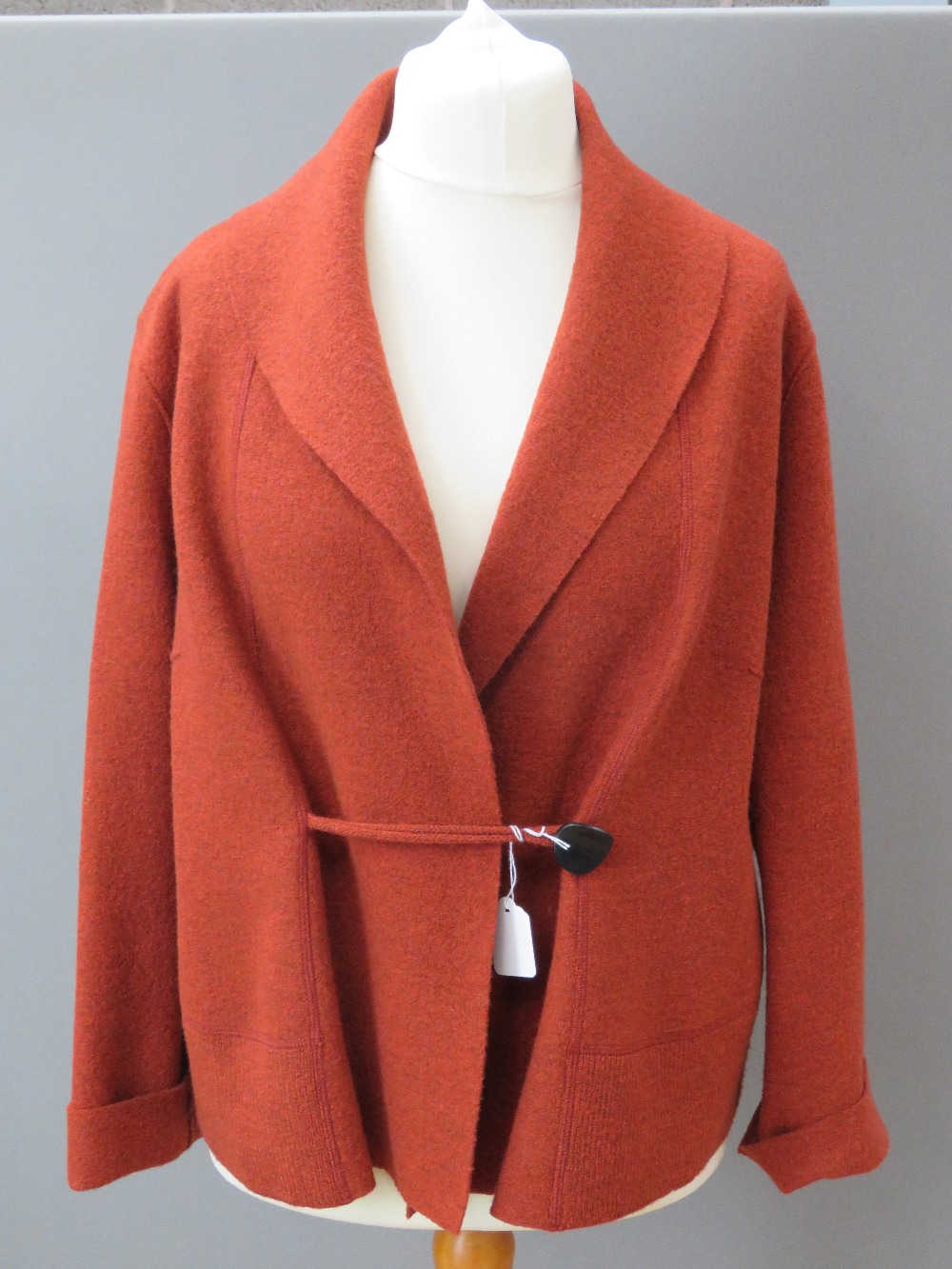 A 100% wool ladies loose fit jacket Oska, size 4 designed in Germany.