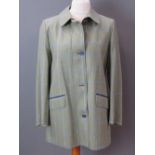 100% wool ladies tweed coat made by Chrysalis Country Clothes Northamptonshire with label for