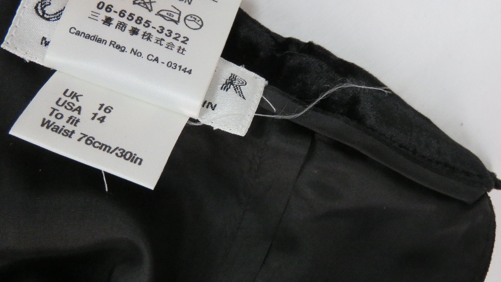 Jaeger; A black velvet and 'gold brocade' jacket, dry clean only label within, UK size 14. - Image 7 of 7