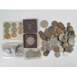 A small quantity of full silver pre 1921 coins, 1.6ozt. Together with some half silver coinage, 1.