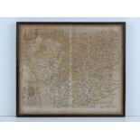 A 17th Century map of Leicester With Its Hundreds by Richard Blome, hand coloured, 32 x 27.5cm.