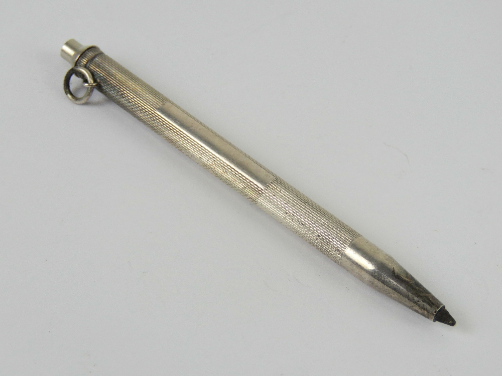 A Sterling silver chatelaine pen, having push top and being unengraved, - Image 2 of 3