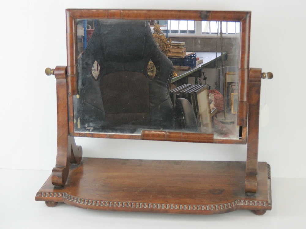 A mahogany framed 19th century square shaped toilet mirror, a/f.