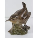 A ceramic Wren as made by Quail and being a salt cellar, 8cm high.