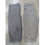 Two pairs of cotton 'Shootin Breeks' green britches, Cambrian Fly Fishers approx 302 waist,