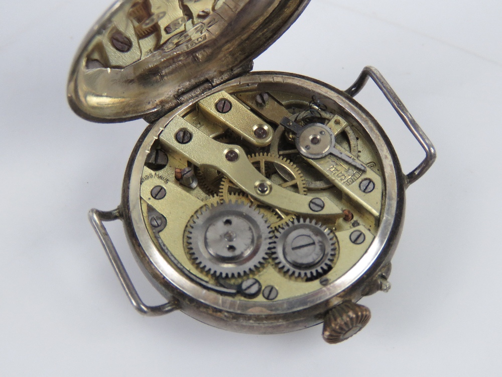 A vintage silver ladies wristwatch, strap deficient, a/f - overwound, - Image 4 of 8