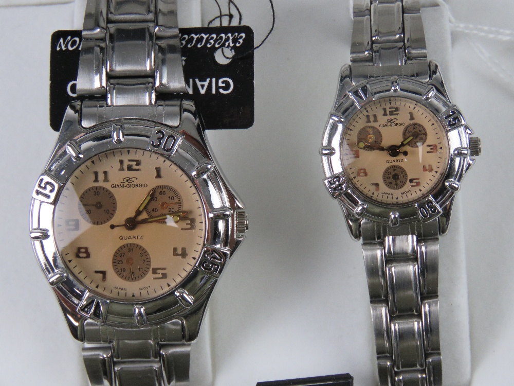 A 'His and Hers' stainless steel gents wristwatch and ladies wristwatch set, in presentation box. - Image 2 of 2