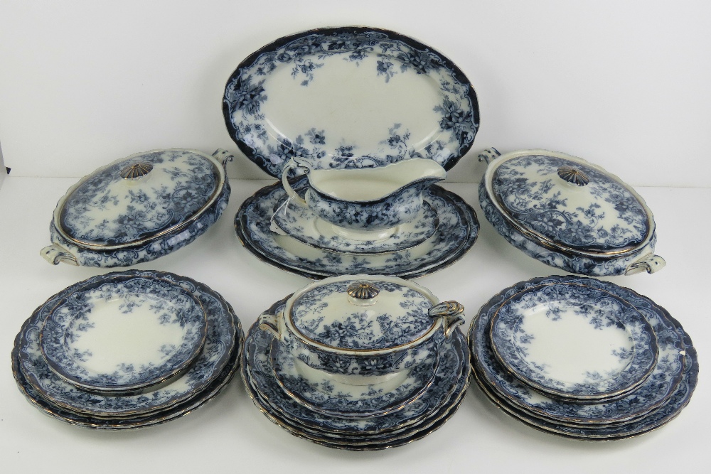 A Royal semi porcelain 'Wedgwood & Co Ltd' dinner service comprising two large lidded tureens,