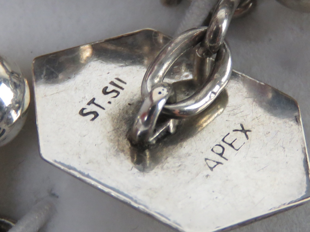 A pair of Sterling silver cufflinks, un-engraved, in presentation box. - Image 2 of 2