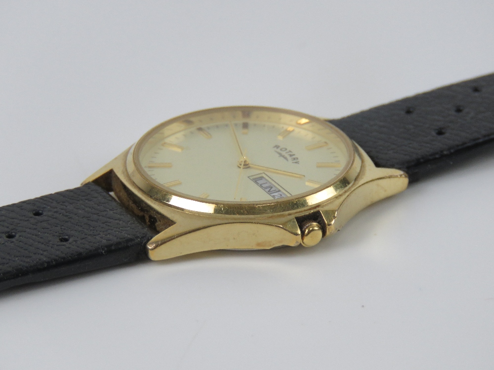 A Rotary gents wristwatch having cream dial with day and date apertures. - Image 2 of 3