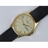 A Rotary gents wristwatch having cream dial with day and date apertures.