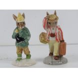 Two Royal Doulton Bunnykins figurines; Father Bunnykins DB154 year piece 1996, and Boy Skater DB152.