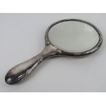 A HM silver dressing table hand mirror,
