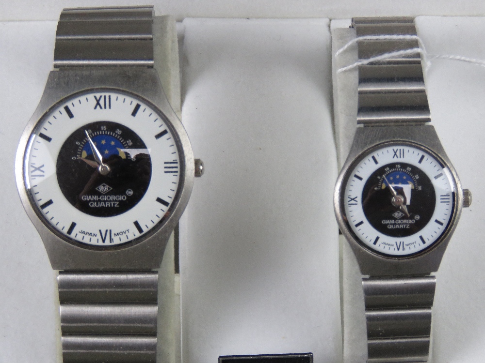 A 'His and Hers' stainless steel gents wristwatch and ladies wristwatch set, in presentation box. - Image 2 of 2