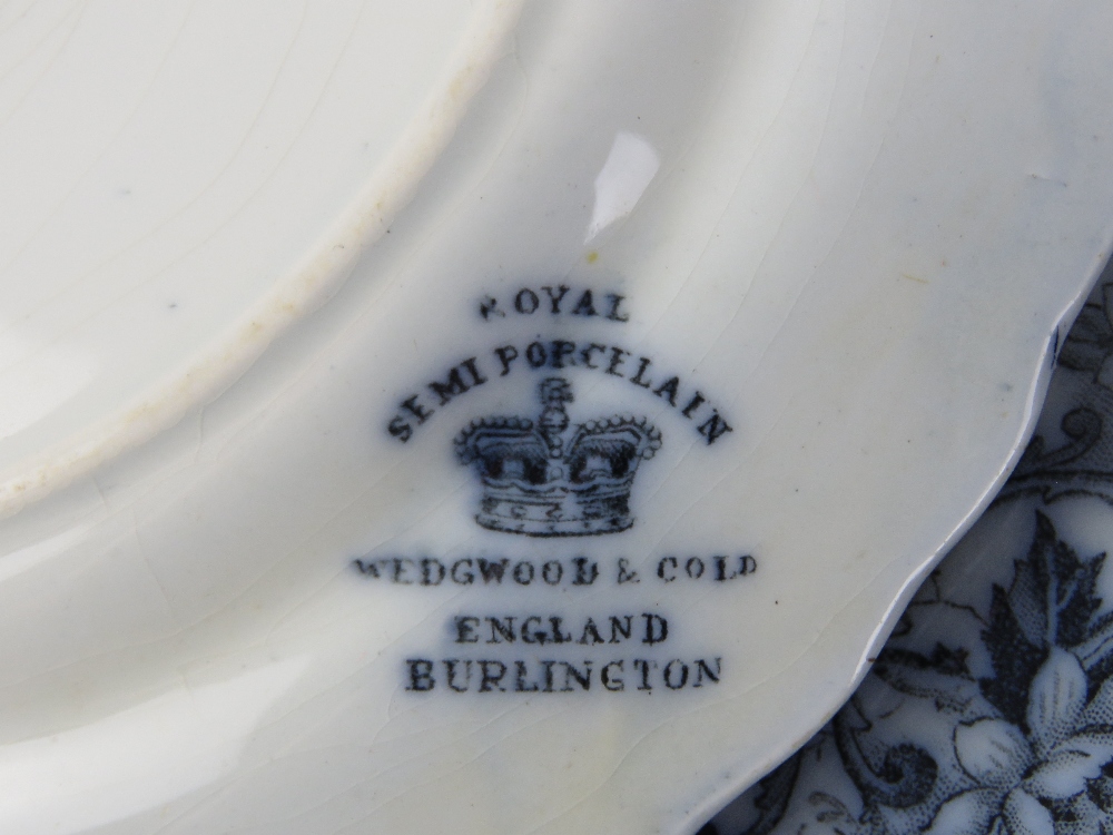 A Royal semi porcelain 'Wedgwood & Co Ltd' dinner service comprising two large lidded tureens, - Image 4 of 5