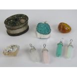 A quantity crystal 'healing' jewellery including druzy agates, rose quartz, etc.