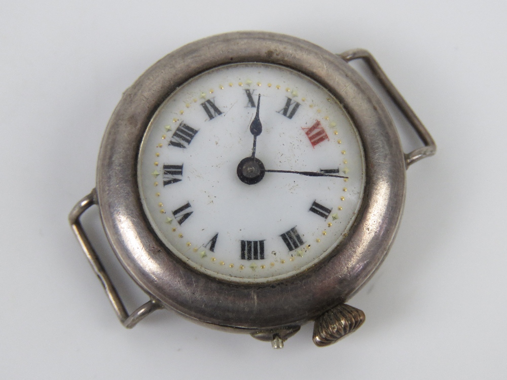 A vintage silver ladies wristwatch, strap deficient, a/f - overwound, - Image 2 of 8