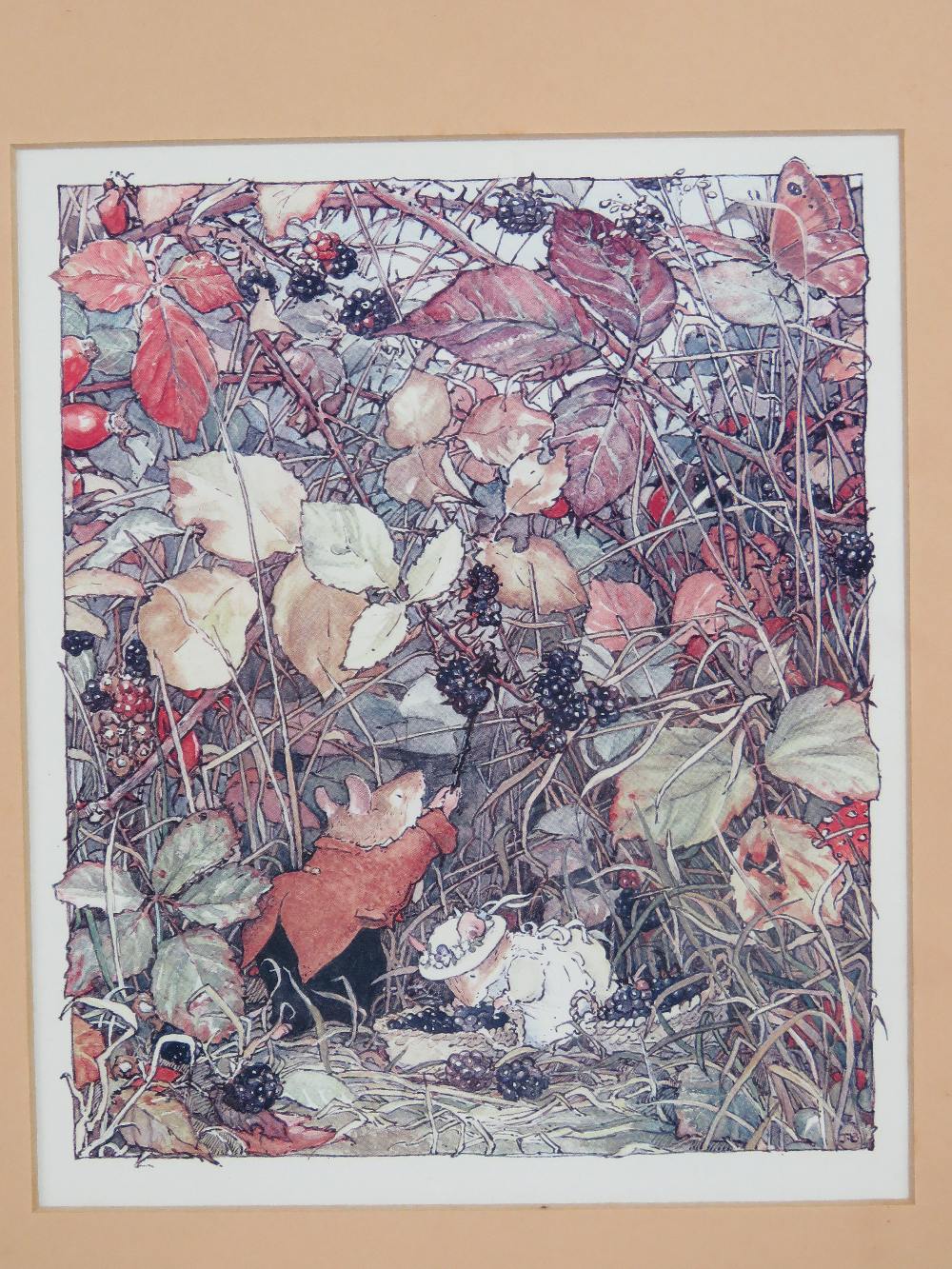 Two Brambly Hedge prints featuring mice in brambles picking fruit. - Image 3 of 3