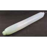 A 19th century milk glass oversized 'rolling pin', 75cm in length.