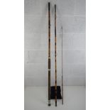 A vintage split can three sectional float rod for course fishing, 355cm in length, with cloth bag.