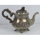 A late 19th / early 20th century Dutch silver teapot having lion passant second mark for minimum