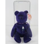 Ty Beanie Babies/Beanie Bears; a rare Indonesian made bear, Princess in plastic case with tag.