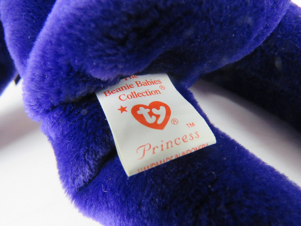 Ty Beanie Babies/Beanie Bears; a rare Indonesian made bear, Princess in plastic case with tag. - Image 3 of 5