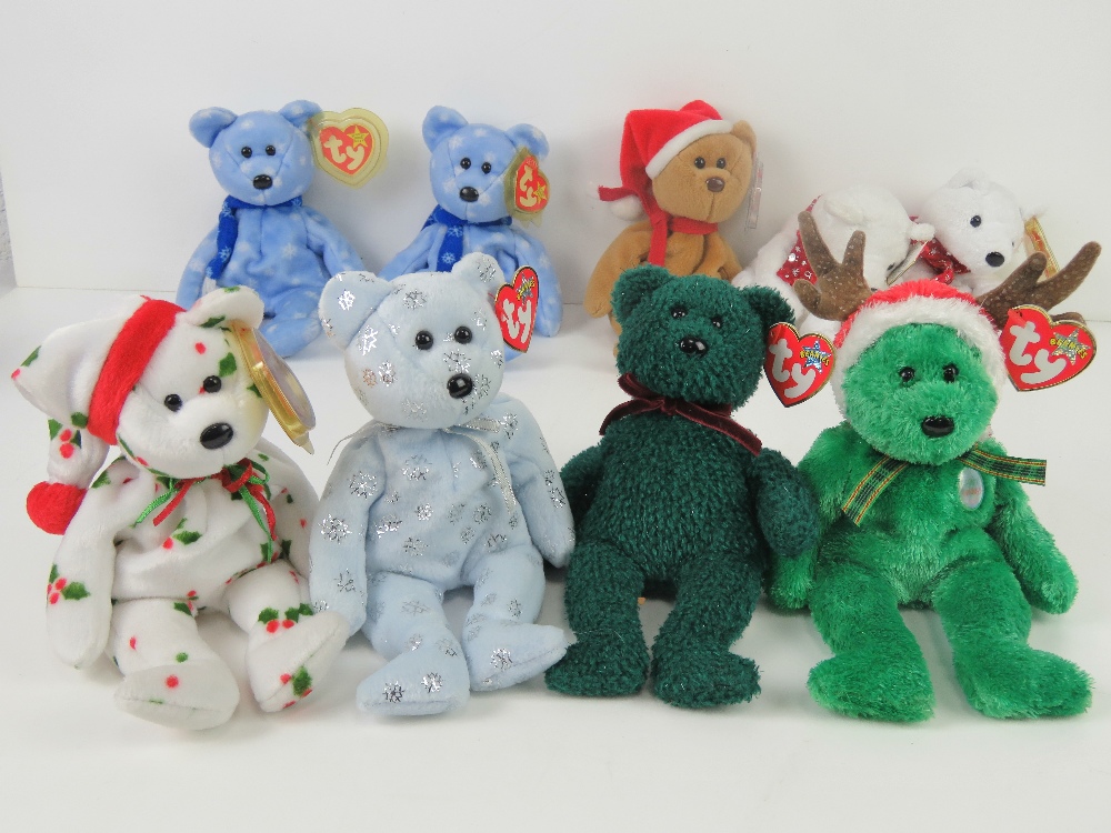 Ty Beanie Babies/Beanie Bears; Christmas themed bears being 1997 Teddy, 1998 holiday Teddy, - Image 2 of 3