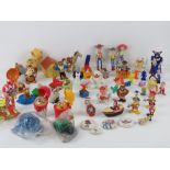 A quantity of assorted Disney, McDonald's, Burger King toys including Coca Cola bears,