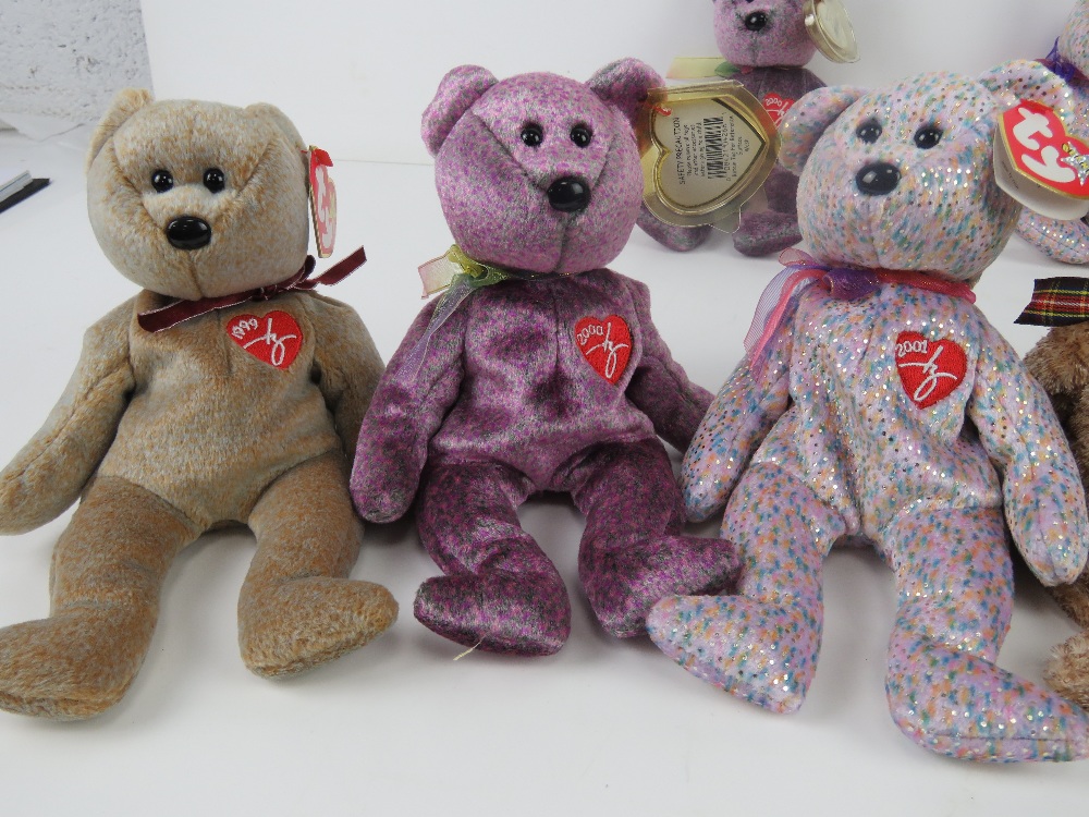 Ty Beanie Babies/Beanie Bears; A collection of Signature bears 1999, 2000 (x2) 2001 (x2), - Image 2 of 3